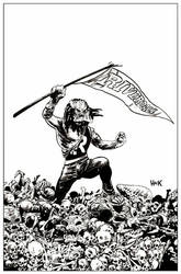 Archie VS Predator 2 #4 cover inks