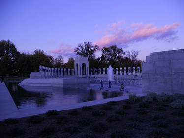 WWII Memorial at Sunset