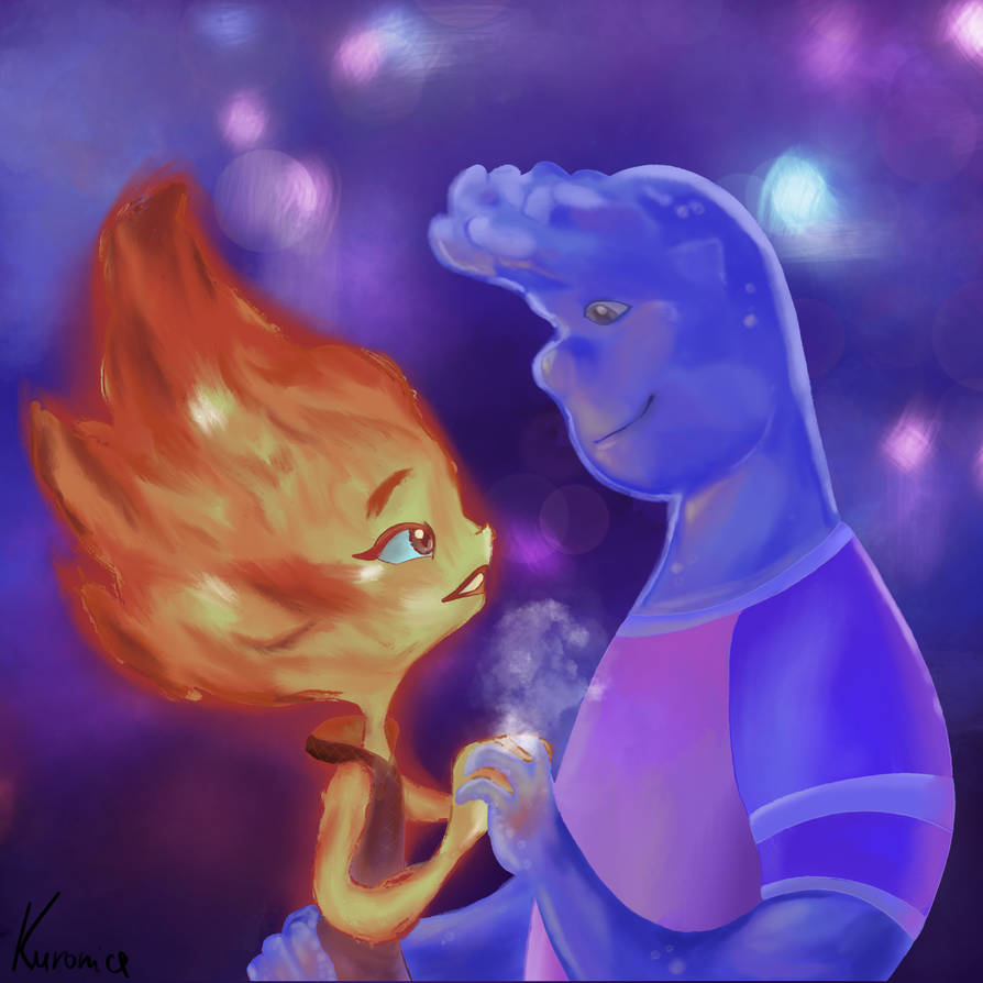 Ember and Wade from Elemental by kuronicoo on DeviantArt