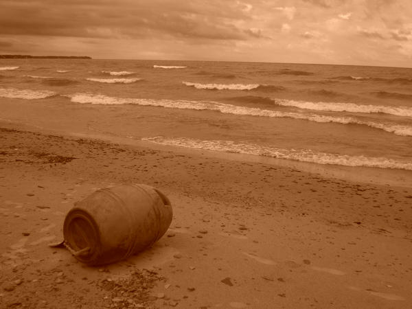 Barrel in the sand