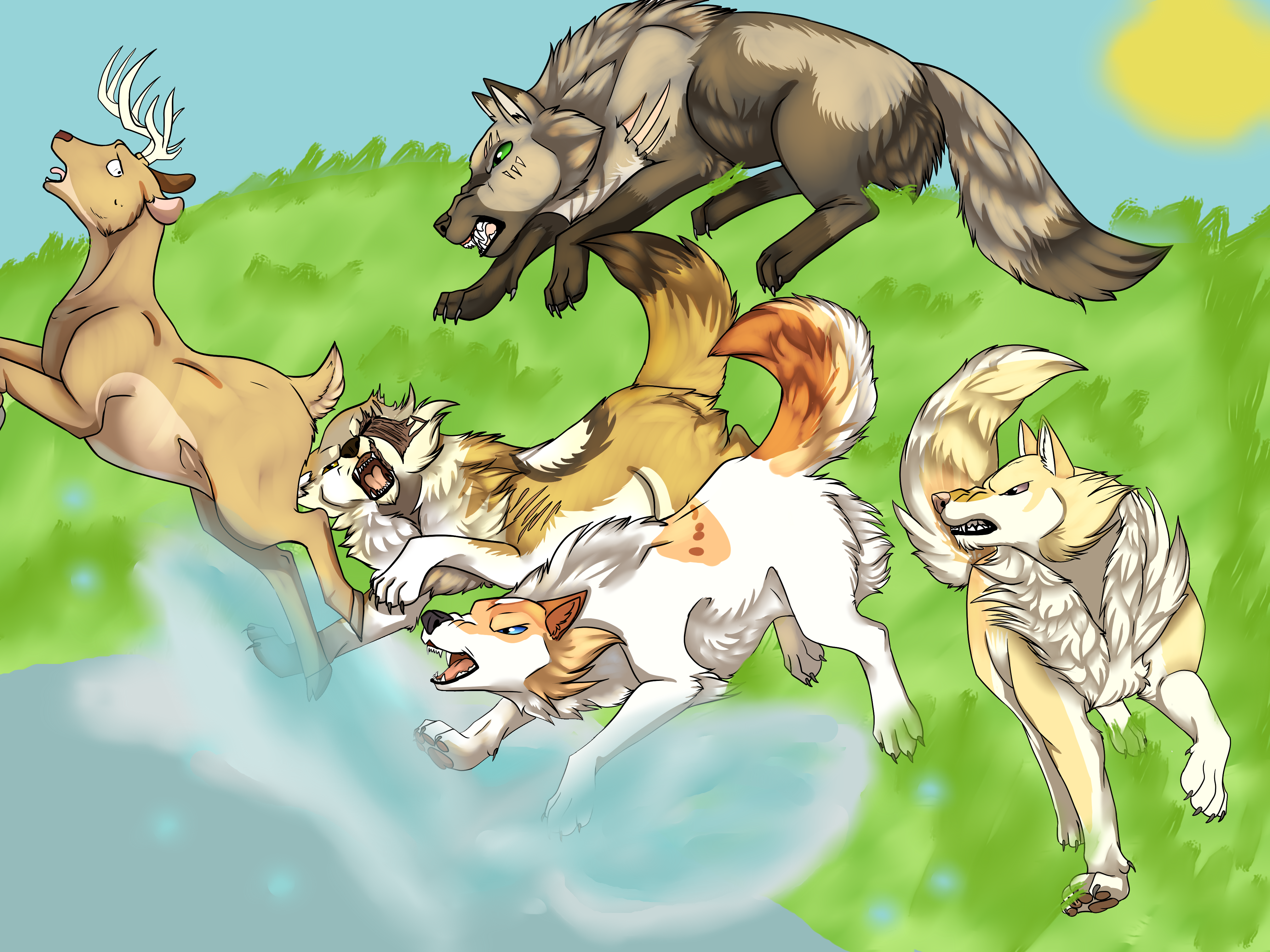 WoLF) Hunting Deer - Collab by Keroshima on DeviantArt WoLF) Hunting Deer - Collab by Keroshima on DeviantArt
