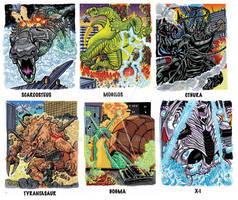 Colossal Kaiju Combat Trading Card Samples 1