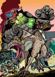Kaijus and Cowboys Kickstarter #0 Issue Cover Art