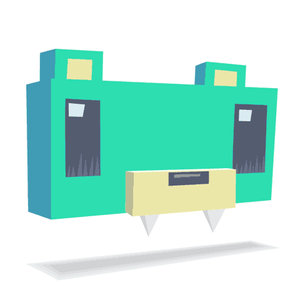Animated floating pixel bear avatar