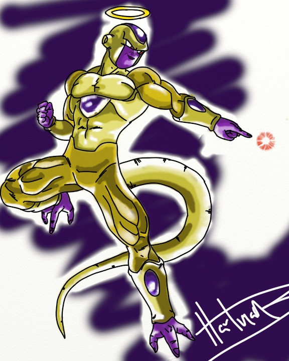 Time Lapse Art: Golden Frieza (Video Below)