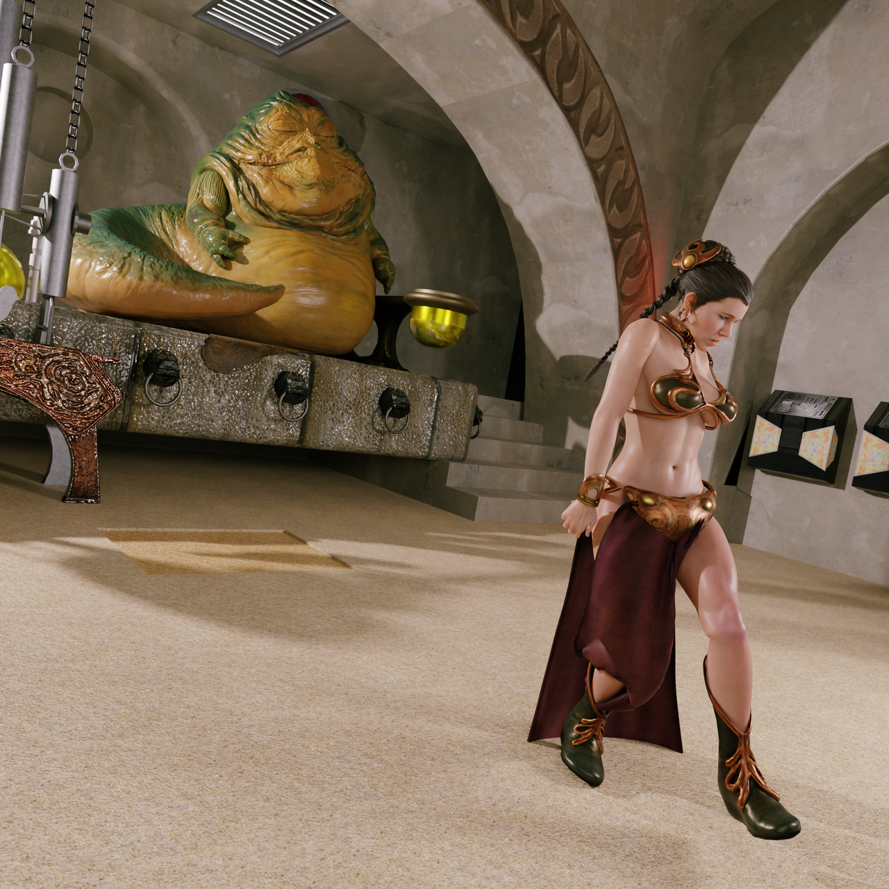 Slave Leia In The Presence Of Jabba The Hutt By LordJabba99 On DeviantArt slave-leia-in-the-presence-of-jabba-the-hutt-by-lordjabba99-on-deviantart