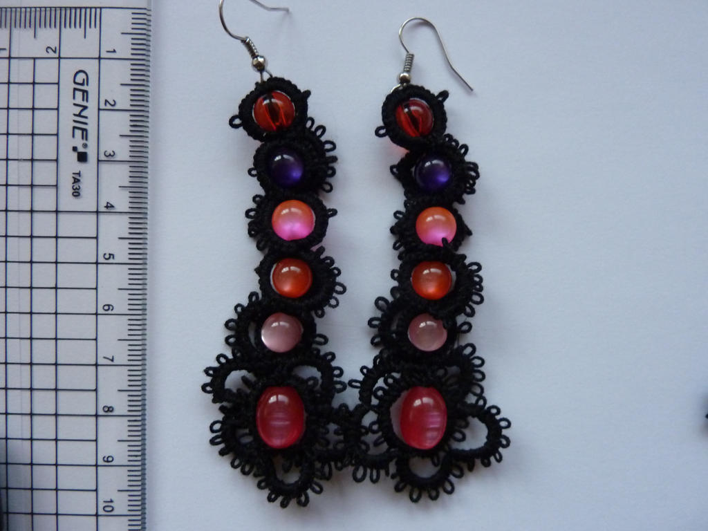 Summer dancing night - big black earrings by MJsFlowerfield Summer dancing night - big black earrings by MJsFlowerfield