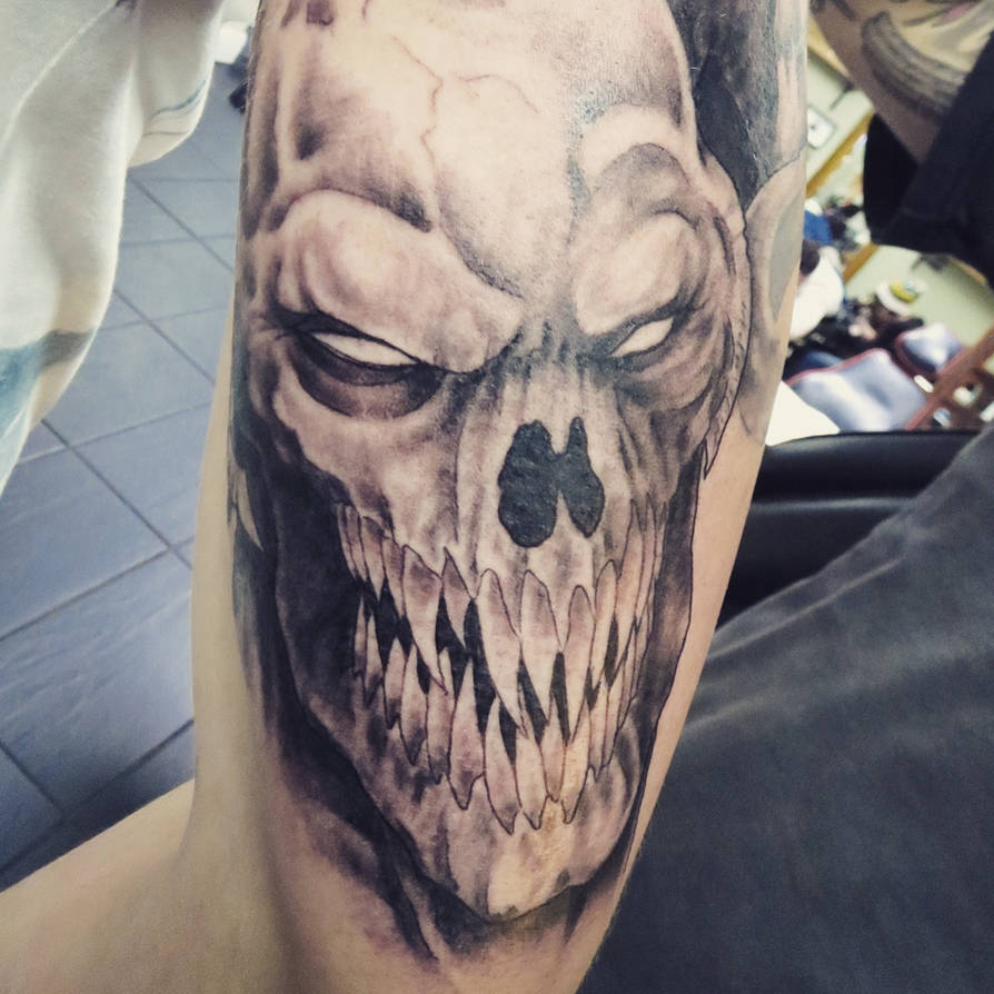 Demon/monster tattoo as part of tattoo sleeve by InkCaptain on DeviantArt