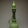 Tall Lidded Vase with Tarnished Copper Glaze