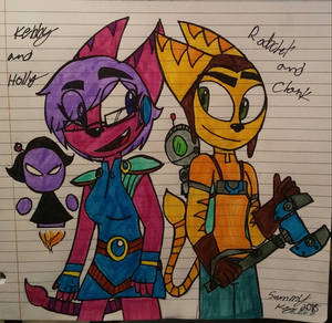 Ratchet and Clank with OC Kebby and Holly