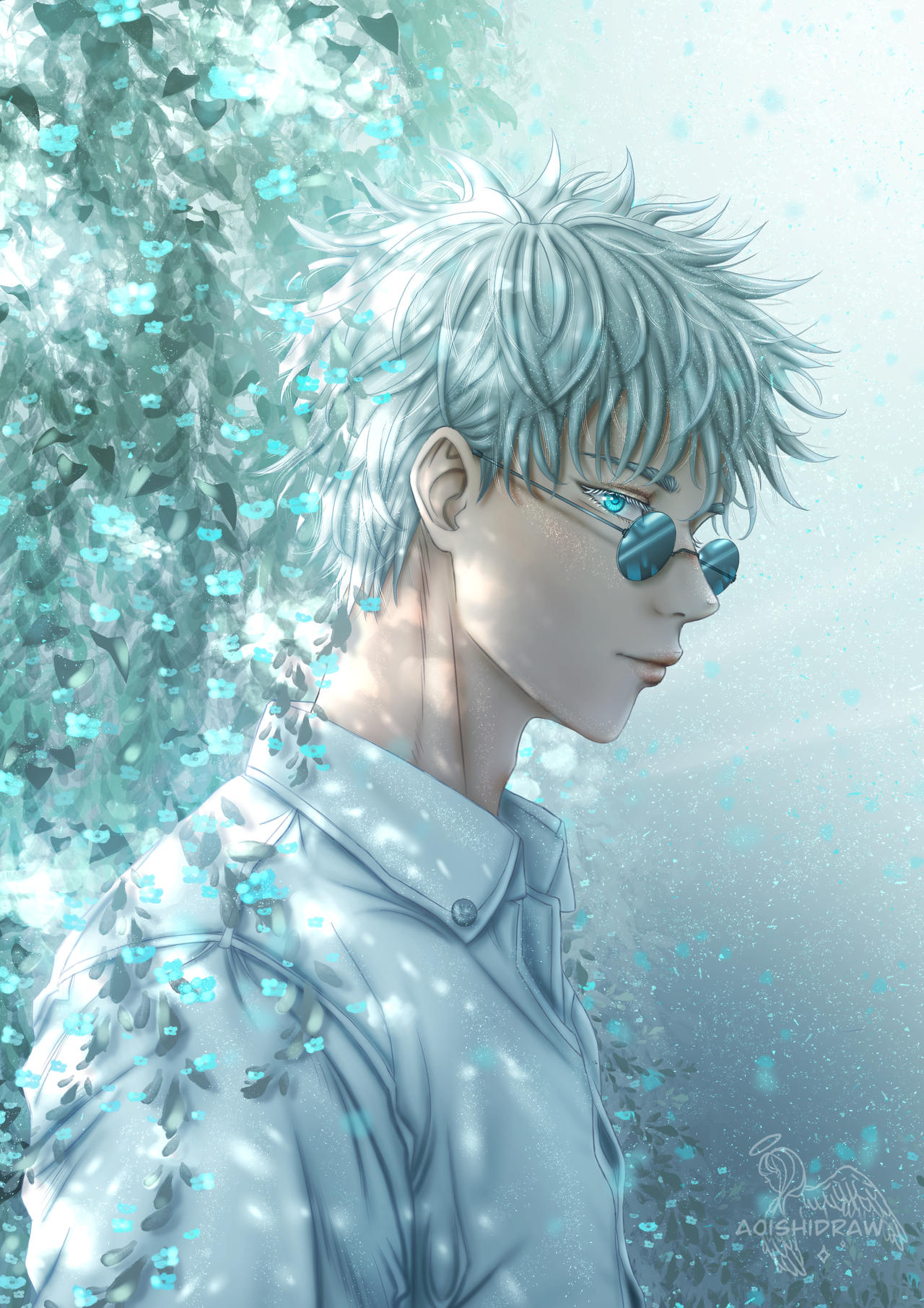 Gojo Base Using Blue Gojo Among the Blue Flowers by aoishidraw on DeviantArt