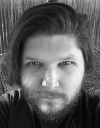 Self Portrait, B and W (with Colored Eyes)