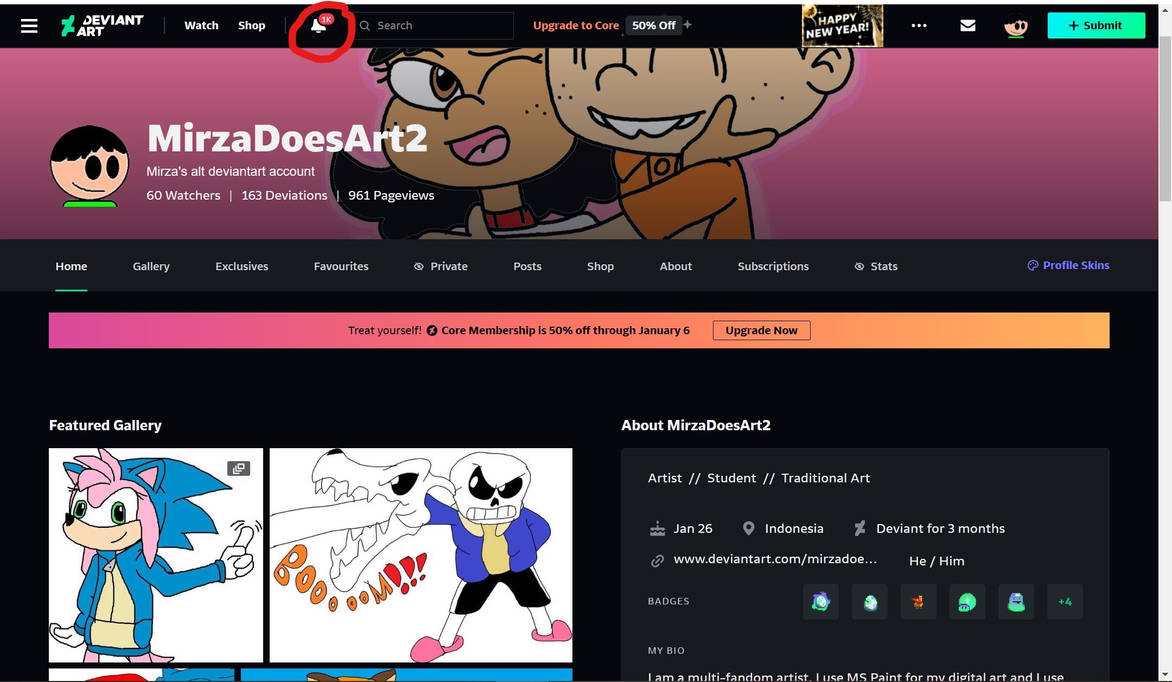 1K Notifications! by MirzaDoesArt2 on DeviantArt