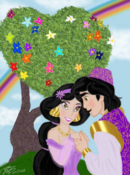Disney's Aladdin and Jasmine love tree