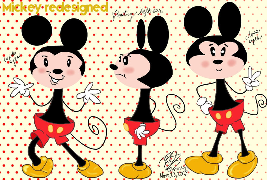 Mickey Design Feature Mickey redesigned by E-Ocasio on DeviantArt