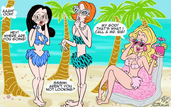 Sex And The City Flintstones style beach gals 2