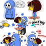 Frisk and Sans dancing in Dancetale