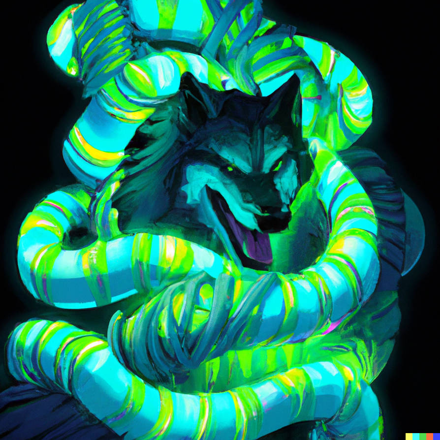 539 - Wolf and Neon Snake by KasperZ3R0 on DeviantArt