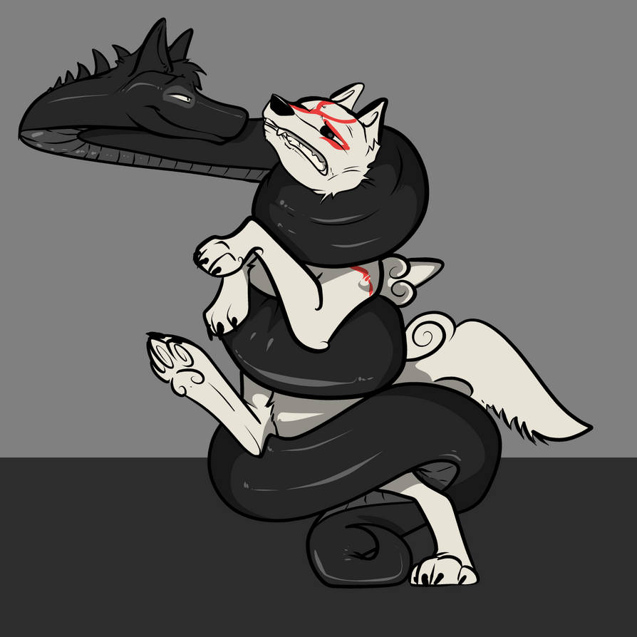 Sharkie with Okami by KasperZ3R0 on DeviantArt