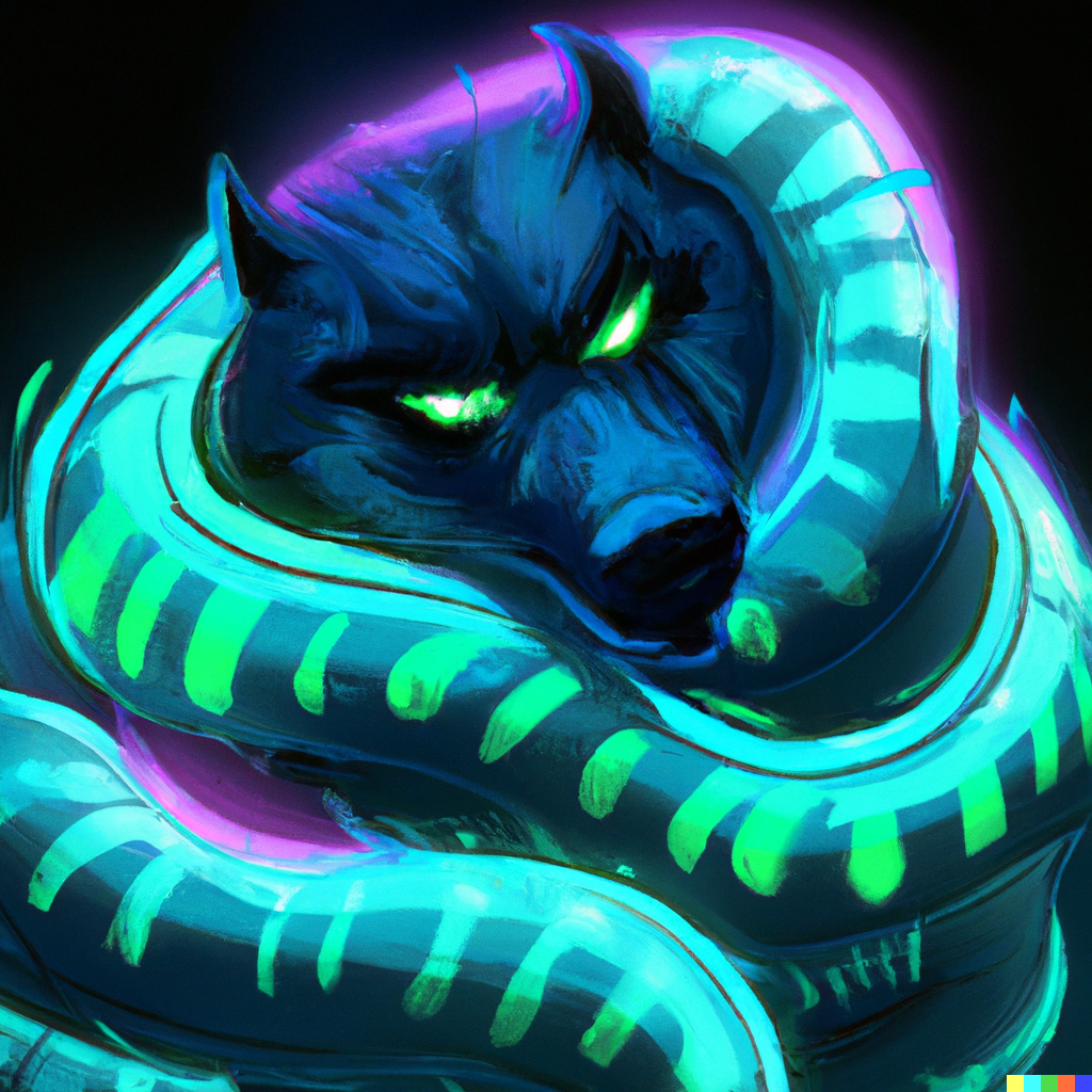 Wolf and Neon Snake Blacklight Poster by KasperZ3R0 on DeviantArt
