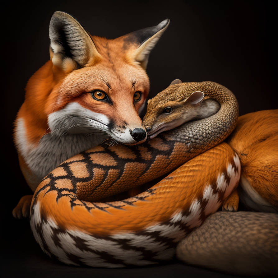 Python Eats Fox A Large Python Wrapped Around a Sly Fox by KasperZ3R0 on DeviantArt