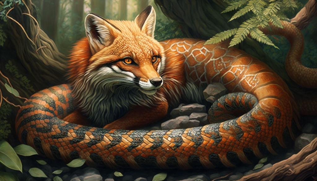 Magical Python and Foxes by KasperZ3R0 on DeviantArt