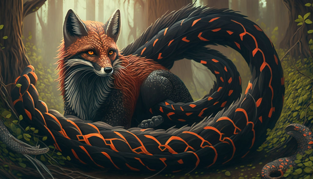 Magical Python and Foxes by KasperZ3R0 on DeviantArt