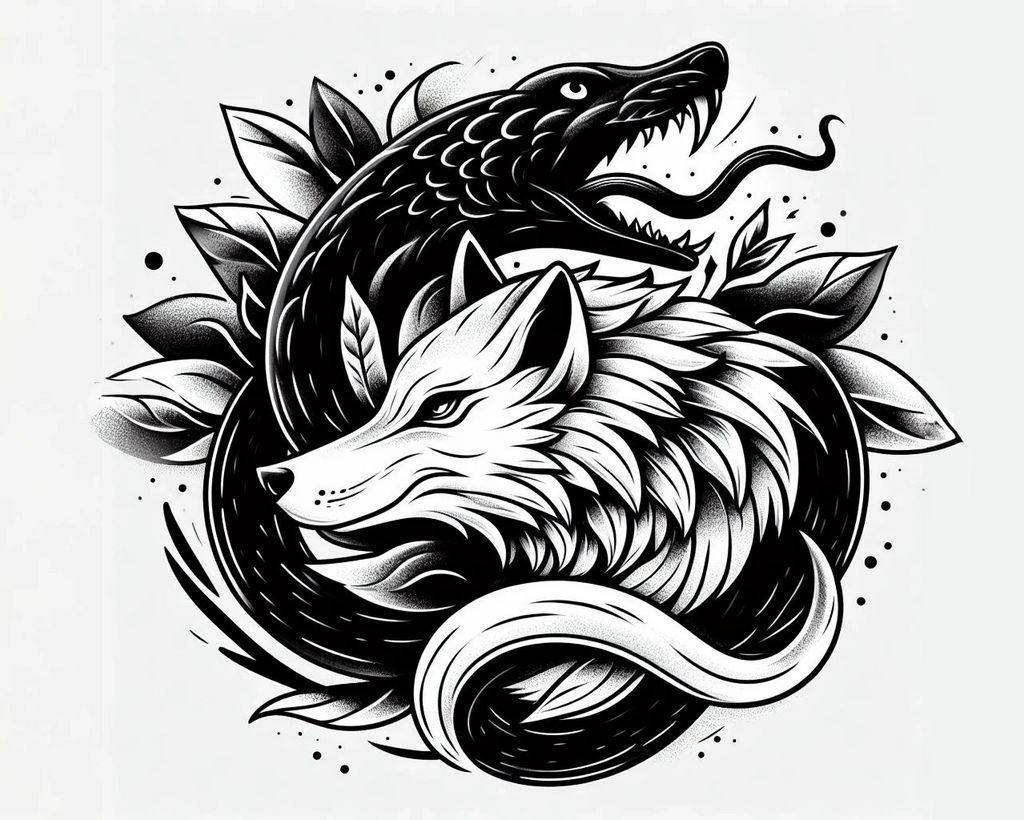 Snake and Wolf Tattoo by KasperZ3R0 on DeviantArt