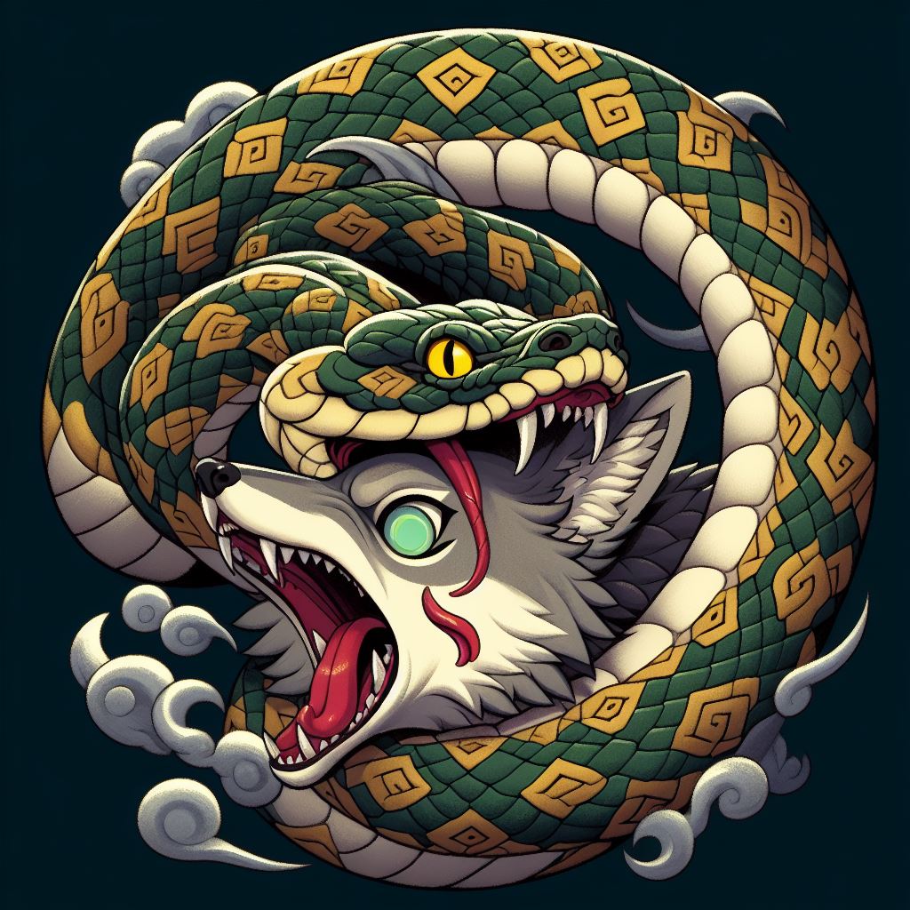 Python and Wolf, Okami Style by KasperZ3R0 on DeviantArt
