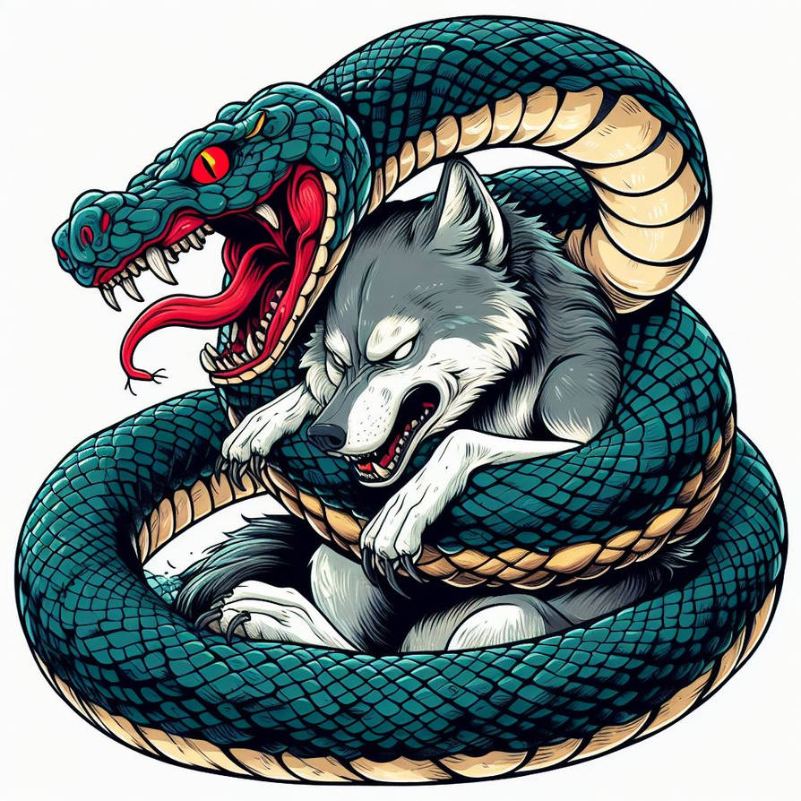 Python and Wolf, Okami Style by KasperZ3R0 on DeviantArt
