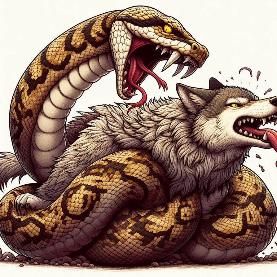 Python and Wolf, Okami Style by KasperZ3R0 on DeviantArt