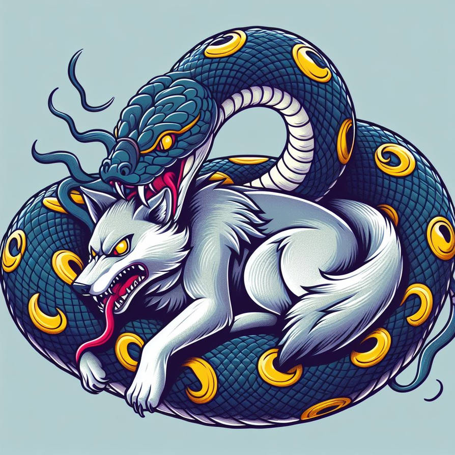 Python and Wolf, Okami Style by KasperZ3R0 on DeviantArt