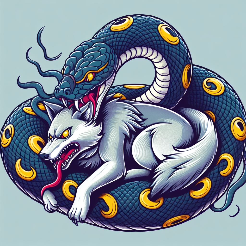 Python and Wolf, Okami Style by KasperZ3R0 on DeviantArt