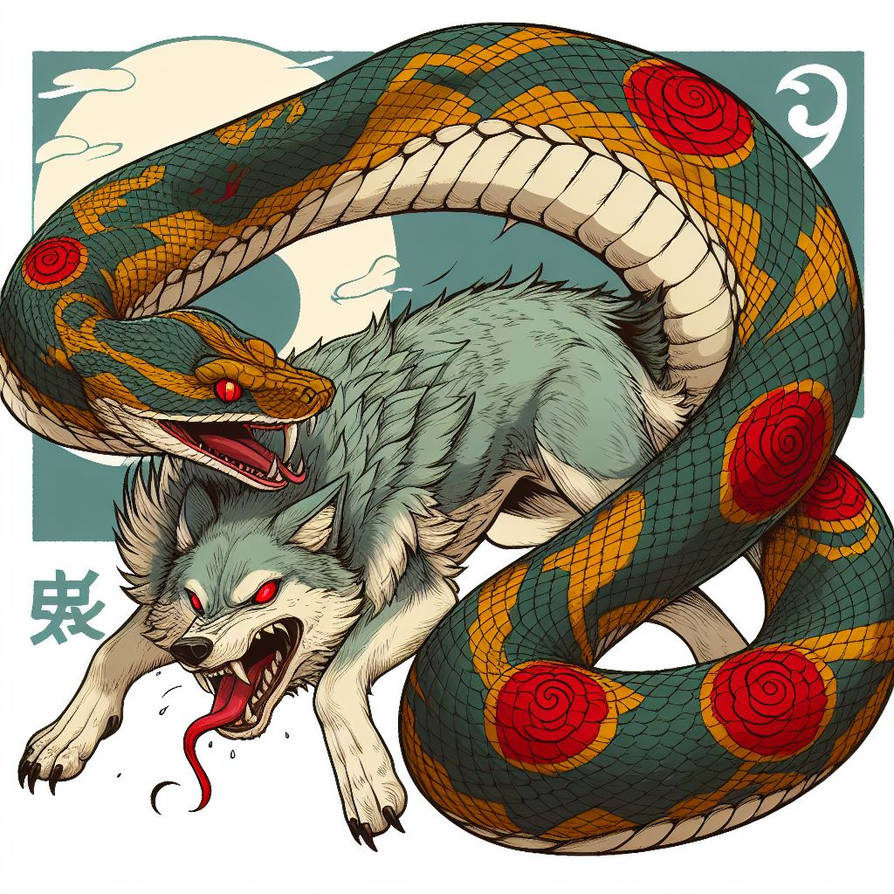 Python and Wolf, Okami Style by KasperZ3R0 on DeviantArt