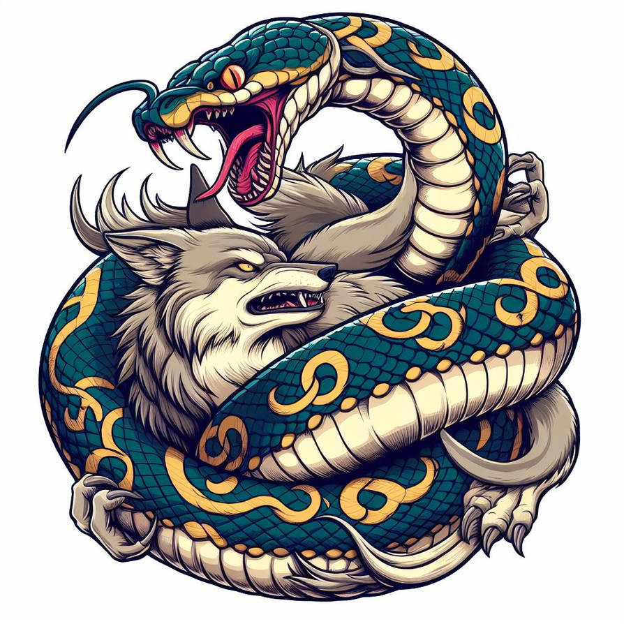 Python and Wolf, Okami Style by KasperZ3R0 on DeviantArt