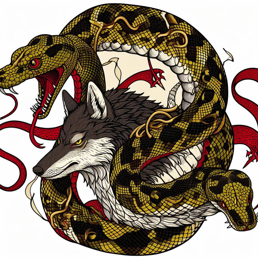 Python and Wolf by KasperZ3R0 on DeviantArt