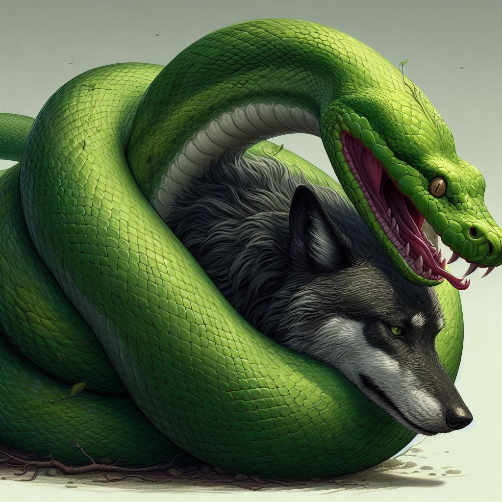Wolf and Snake by KasperZ3R0 on DeviantArt