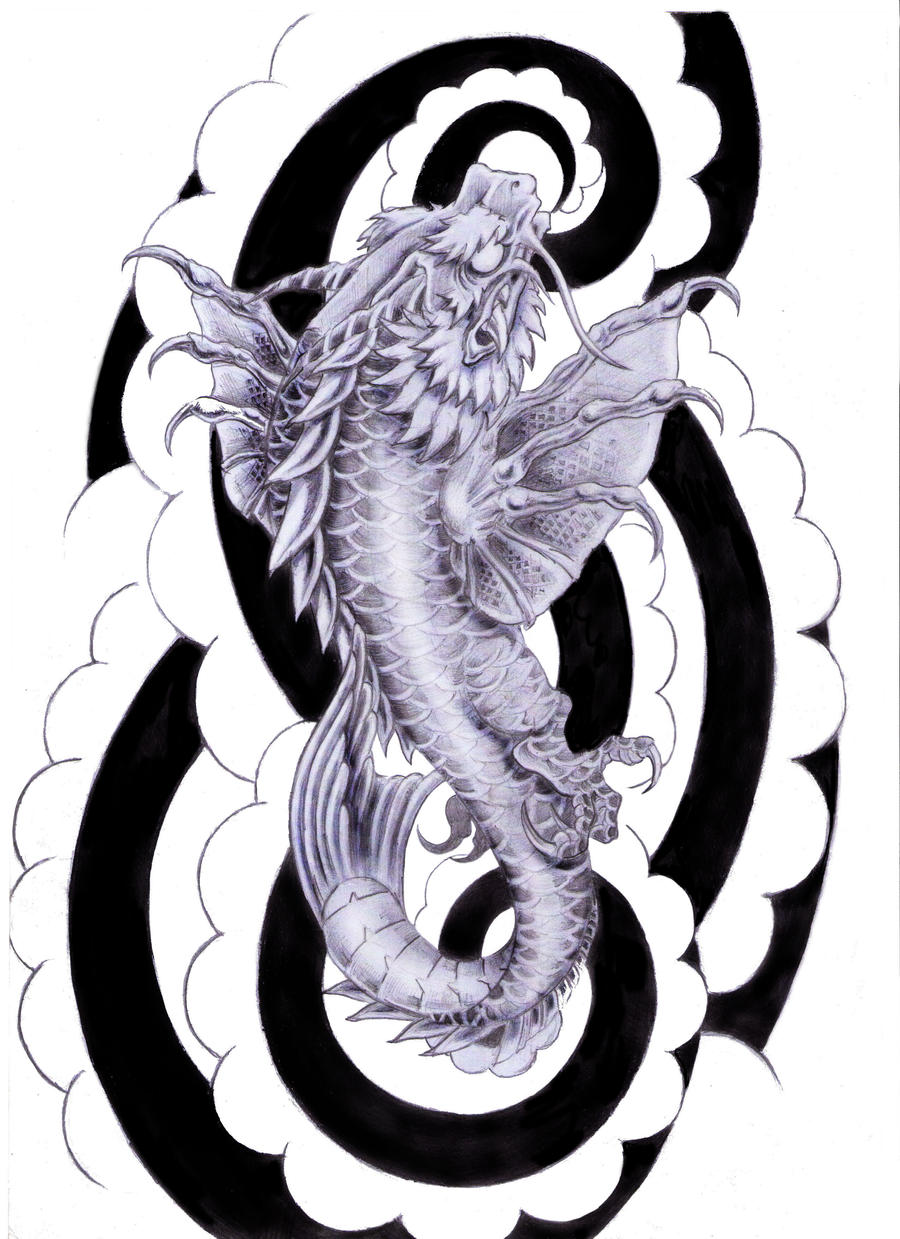 koi dragon tattoo design