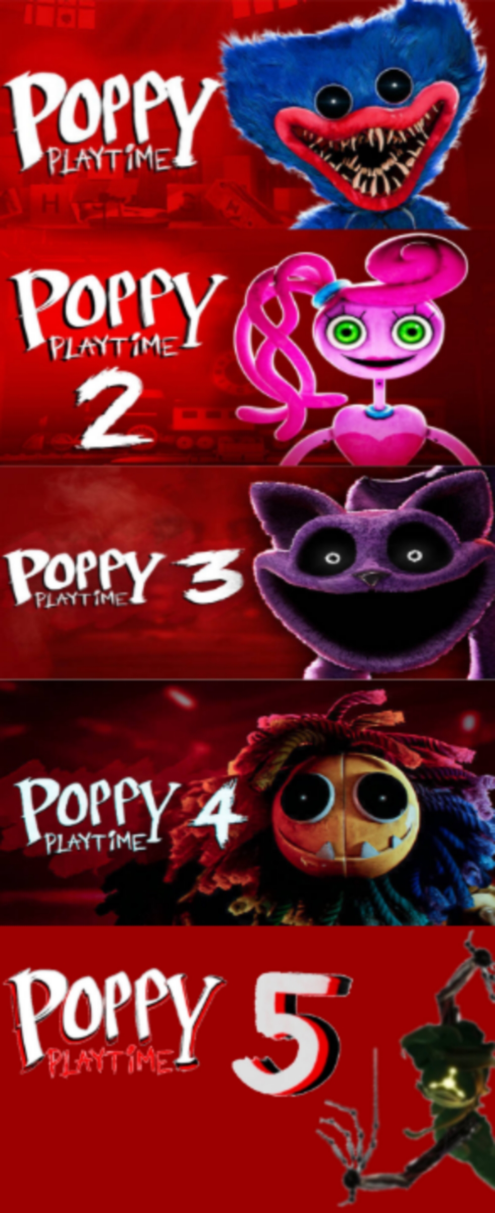 Poppy playtime chapter 1,2,3,4 and 5 by julio11943 on DeviantArt