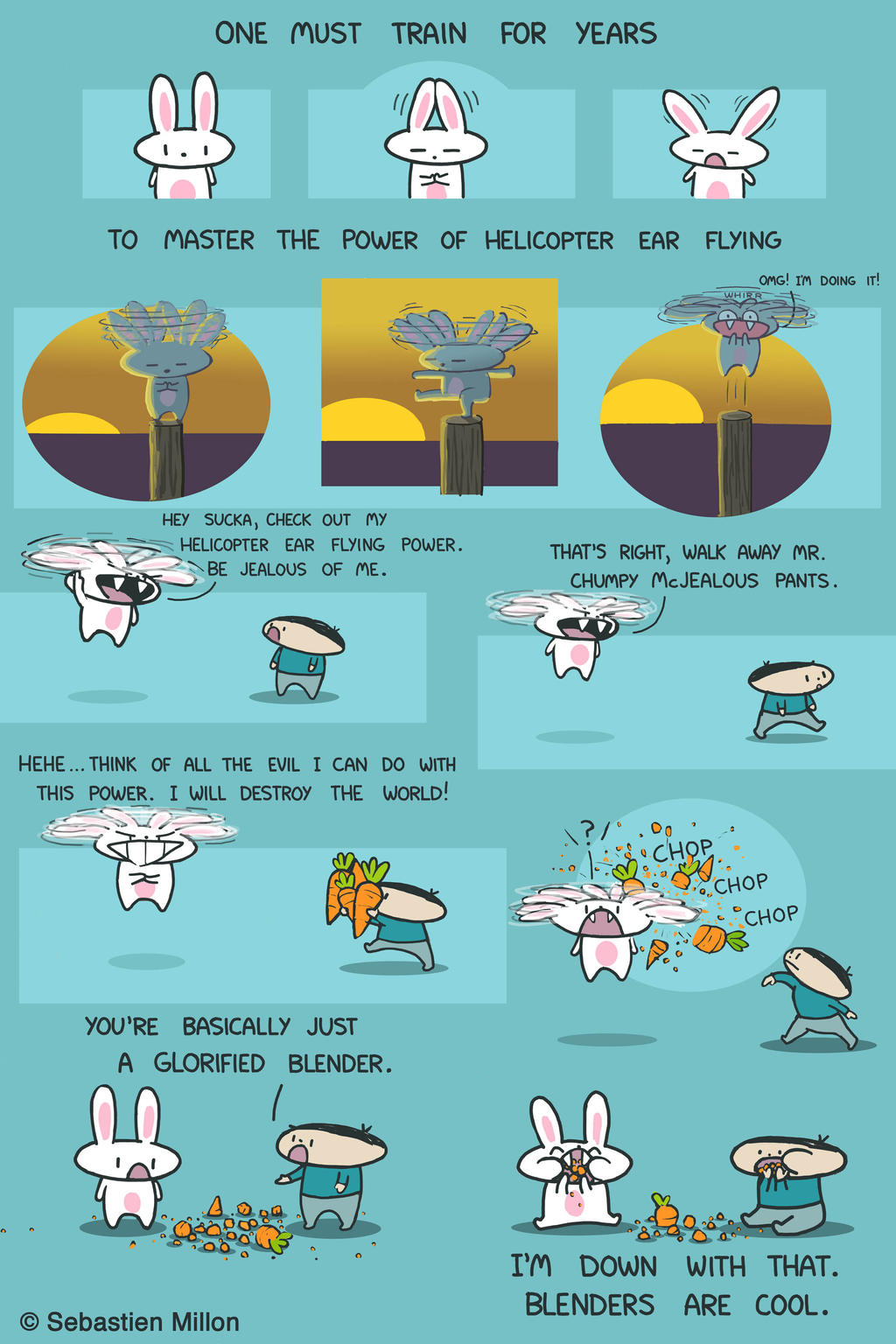Flying Rabbit Ears Bunny Helicopter Ear Flying by sebreg on DeviantArt