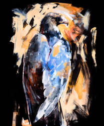 Golden Eagle - mixed media painting