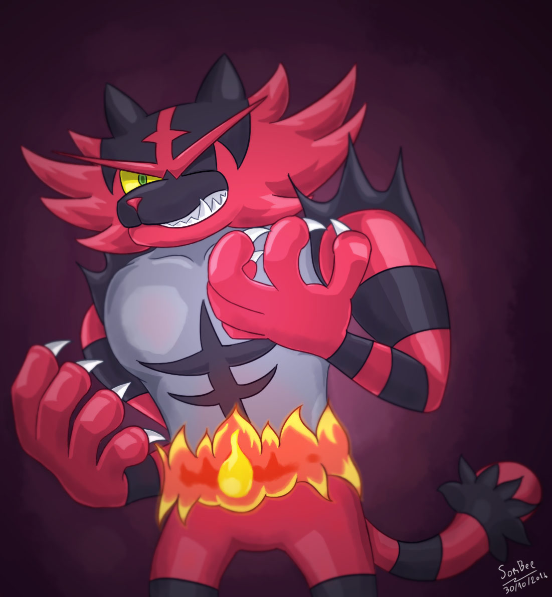 Pink Ink Incineroar Pokemon Incineroar by TrueSomBee on DeviantArt