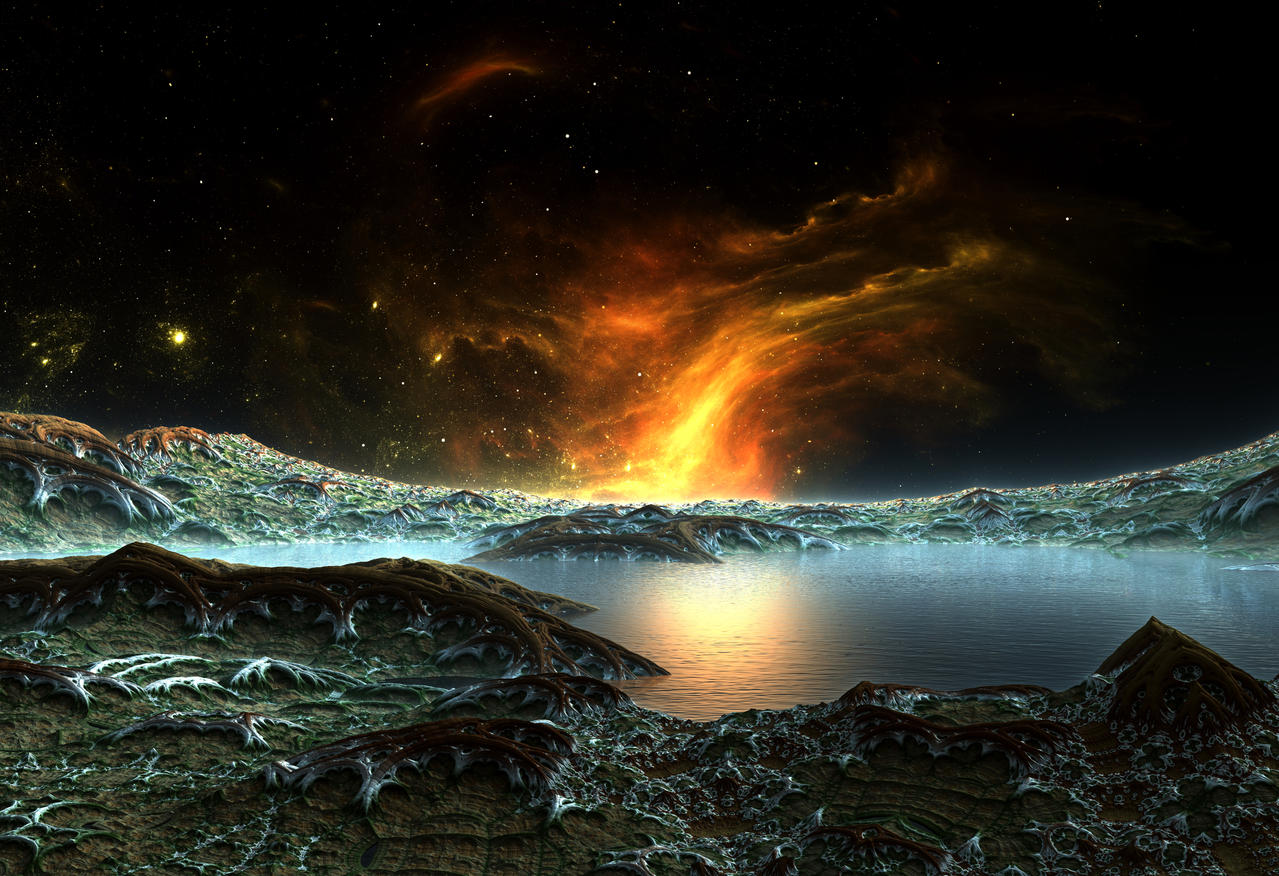 Burning Nebula Lake by HalTenny