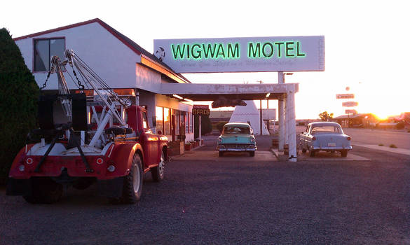 Wigwam Motel at Sunset