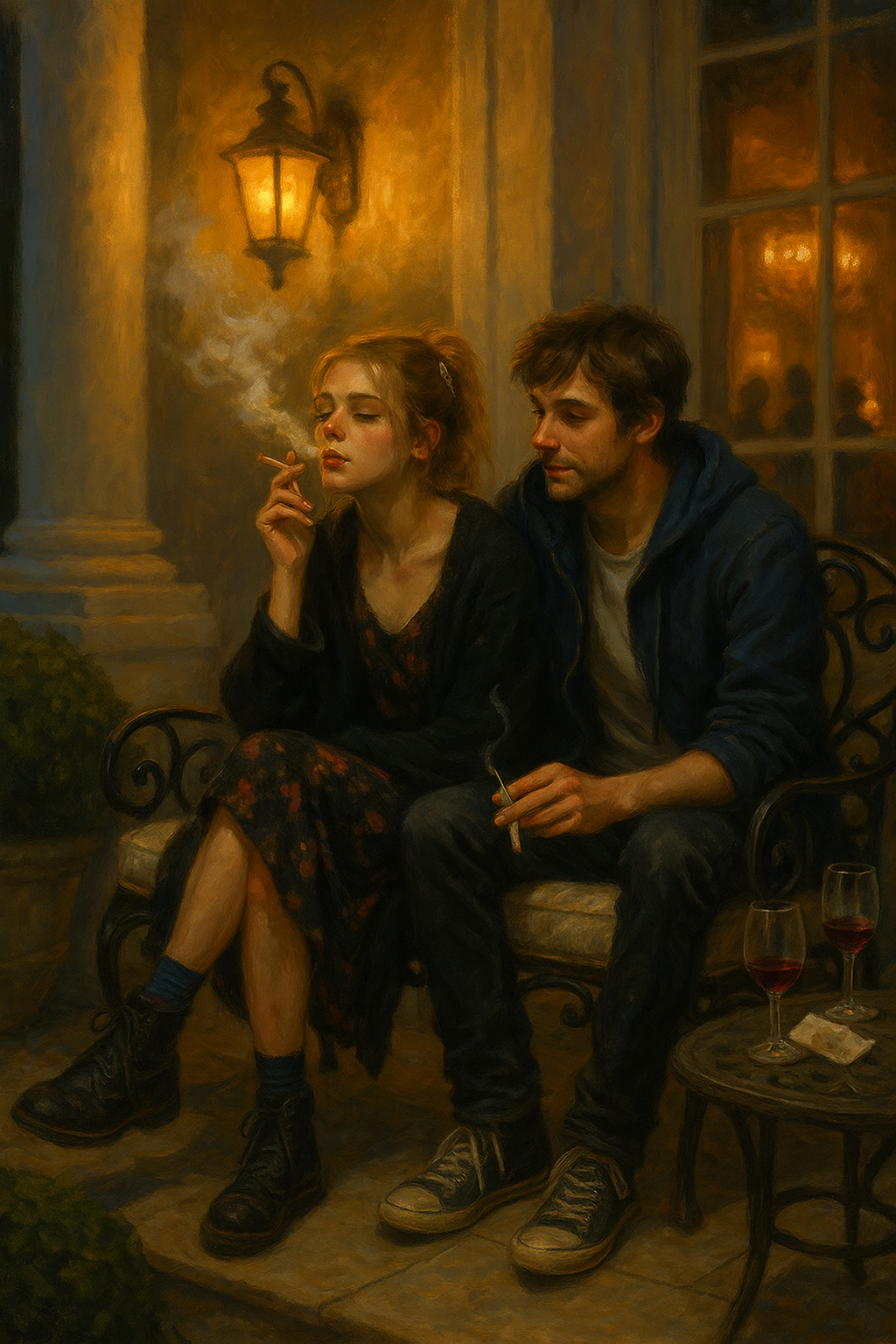 34 Nighttime Smoke on the Stately Porch