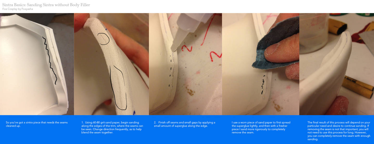 Sintra Basics 3 - Sanding down the seams by Foayasha