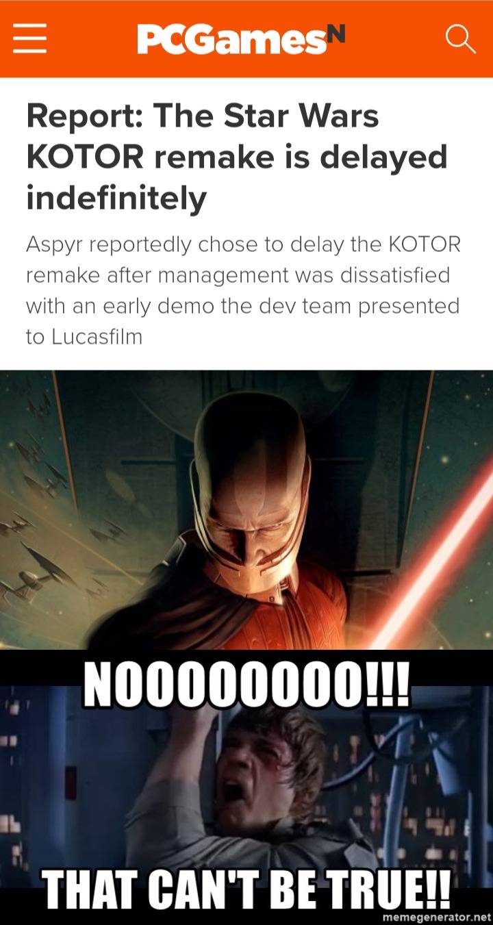 Knights of the Old Republic gets no love