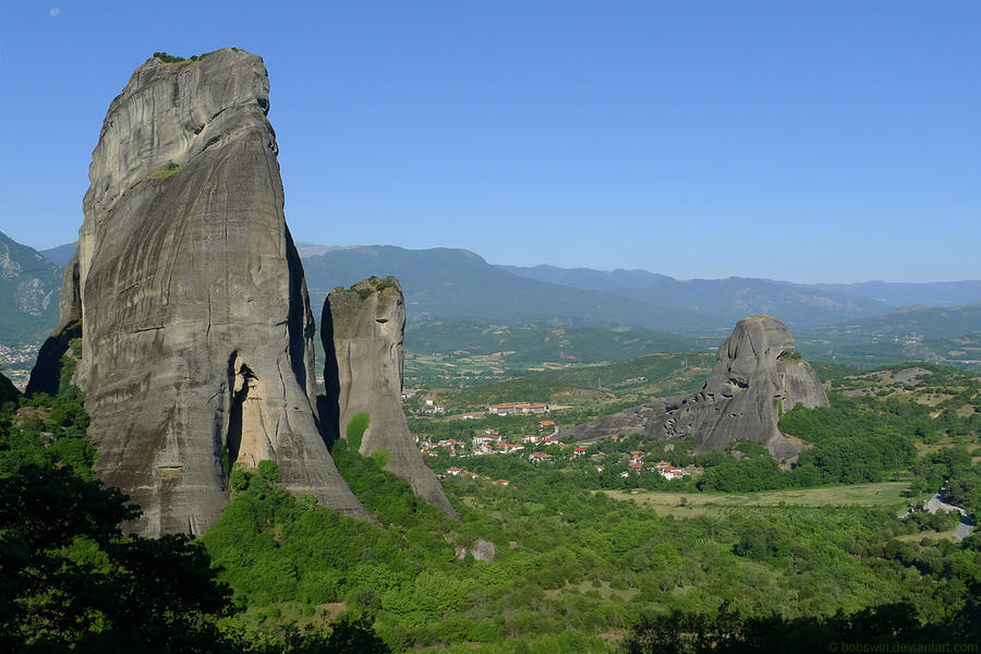 Meteora Rocks and Plain