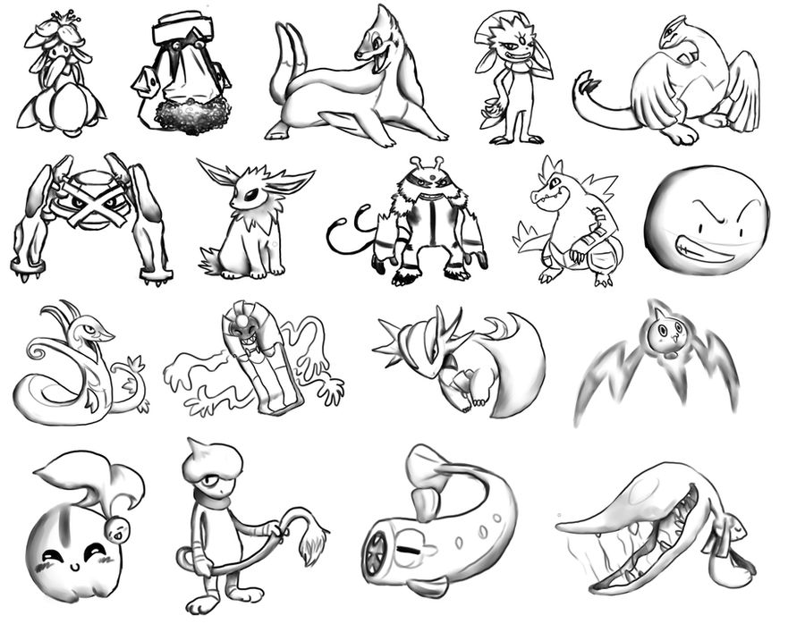 Random pokemon sketches by Dark-Pangolin on DeviantArt