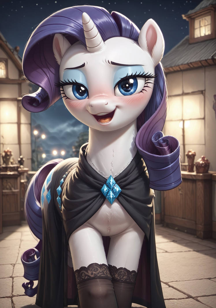 Black Rarity Rarity wears black to her favorite restaurant ^.^ by OmniTV on DeviantArt